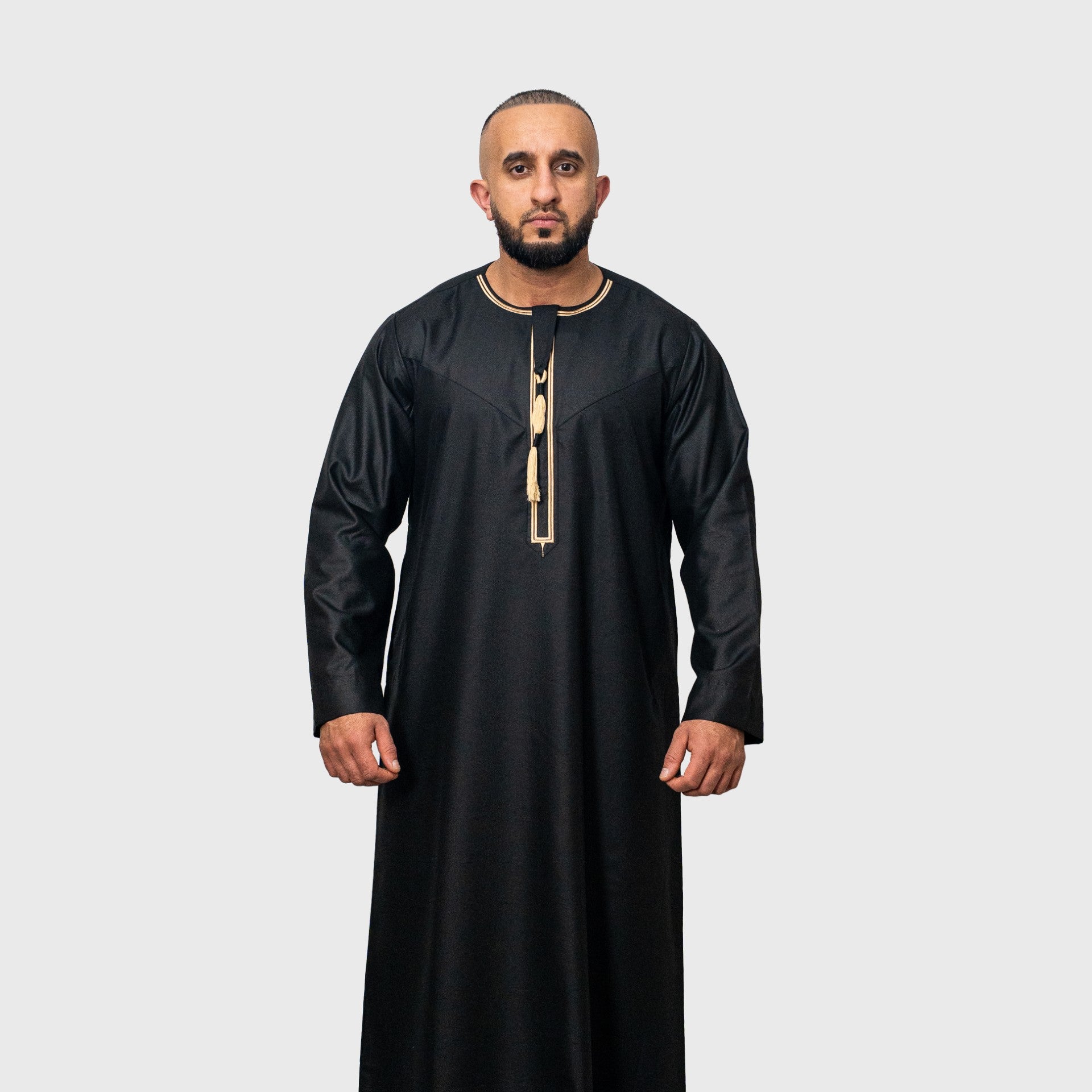 Luxury Midnight Black ZA Emirati Thobe