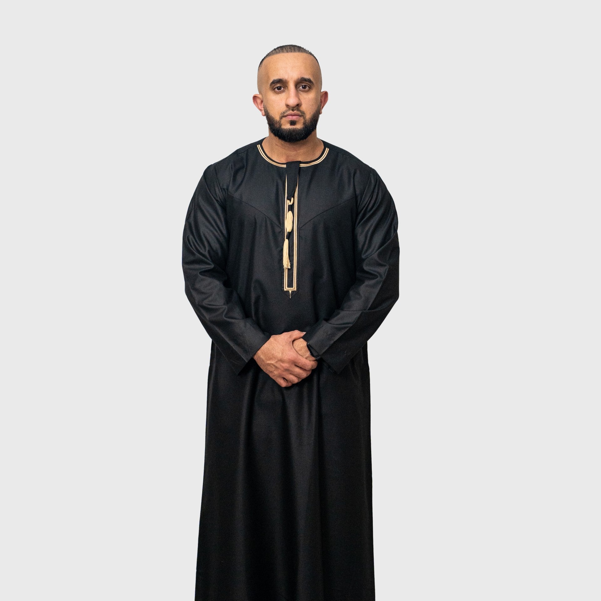 Luxury Midnight Black ZA Emirati Thobe