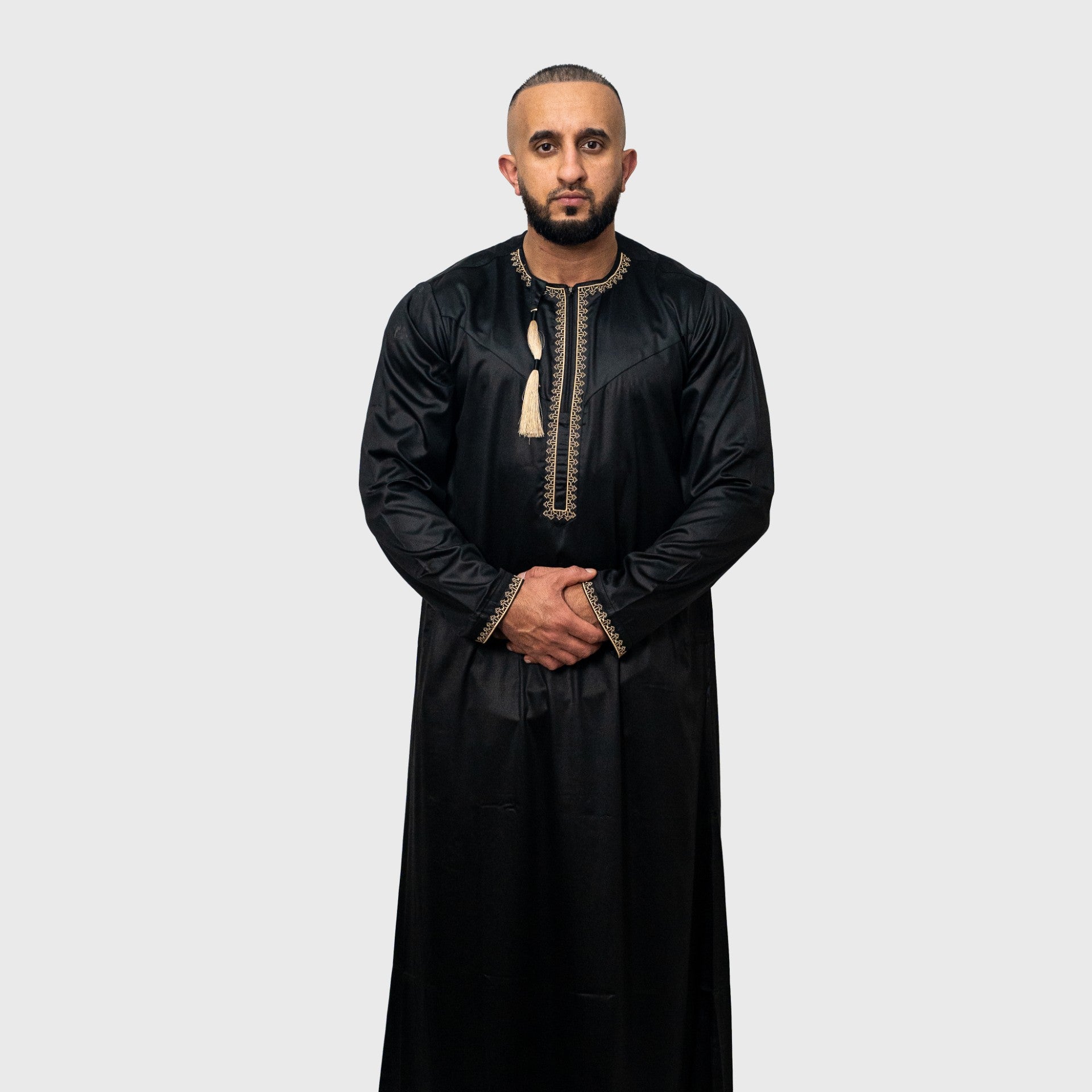 Luxury Midnight Black ZA Omani Thobe