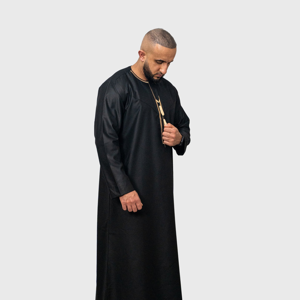 Luxury Midnight Black ZA Emirati Thobe