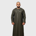 Luxury Buttoned Classic Khaki ZA Emirati Thobe