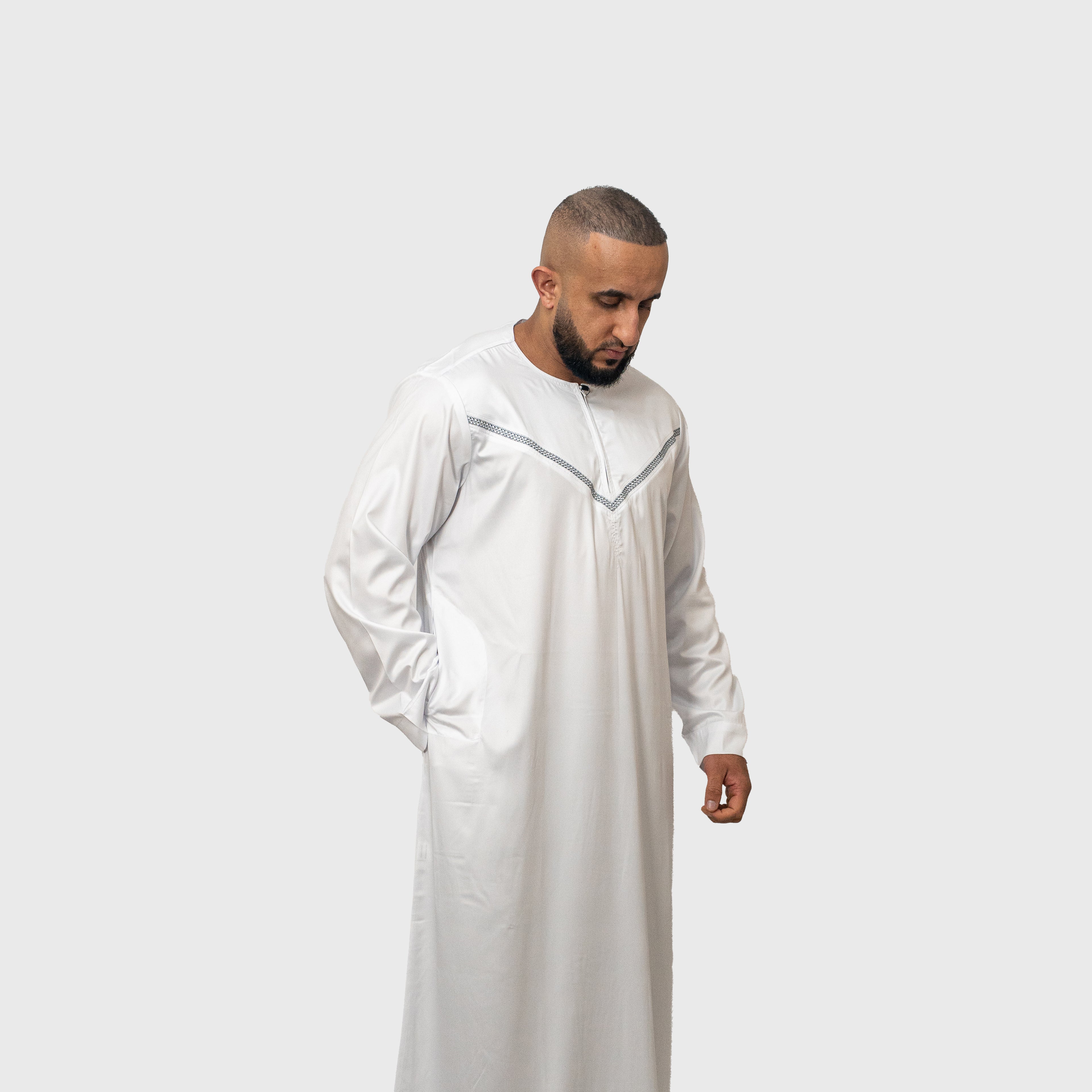 Premium Pearl White ZA Emirati Thobe