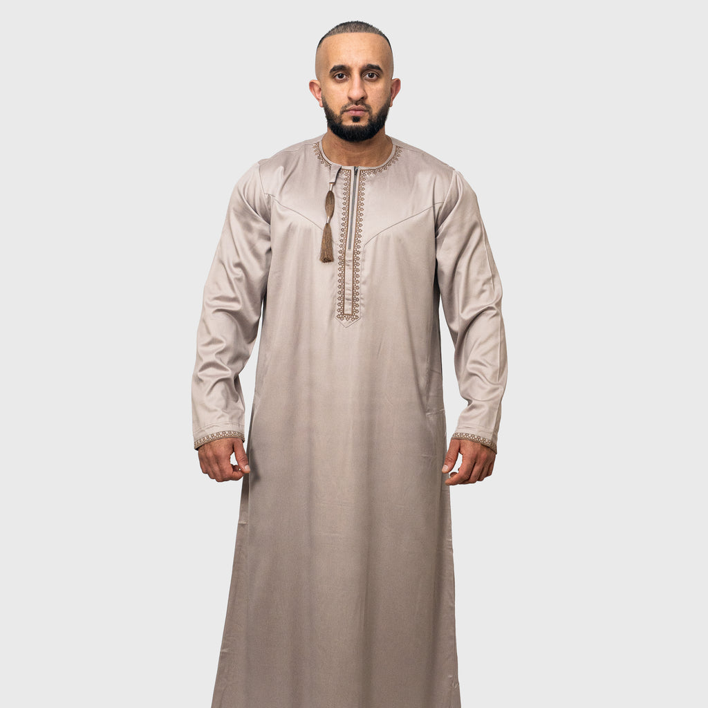 Luxury Warm Taupe ZA Omani Thobe