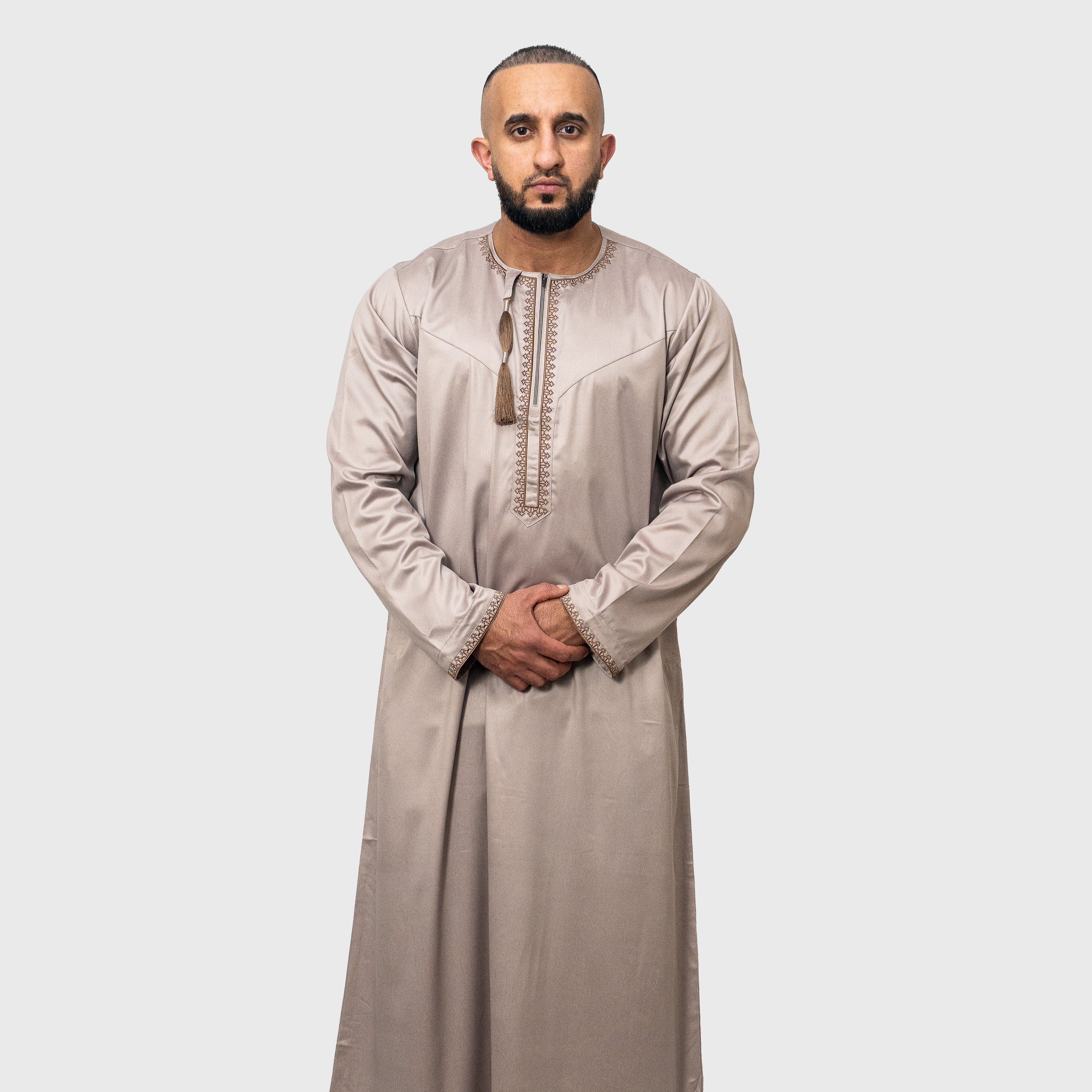 Luxury Warm Taupe ZA Omani Thobe