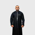 Luxury Midnight Black and White Signature ZA Thobe