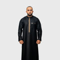 Luxury Midnight Black and Gold Signature ZA Thobe