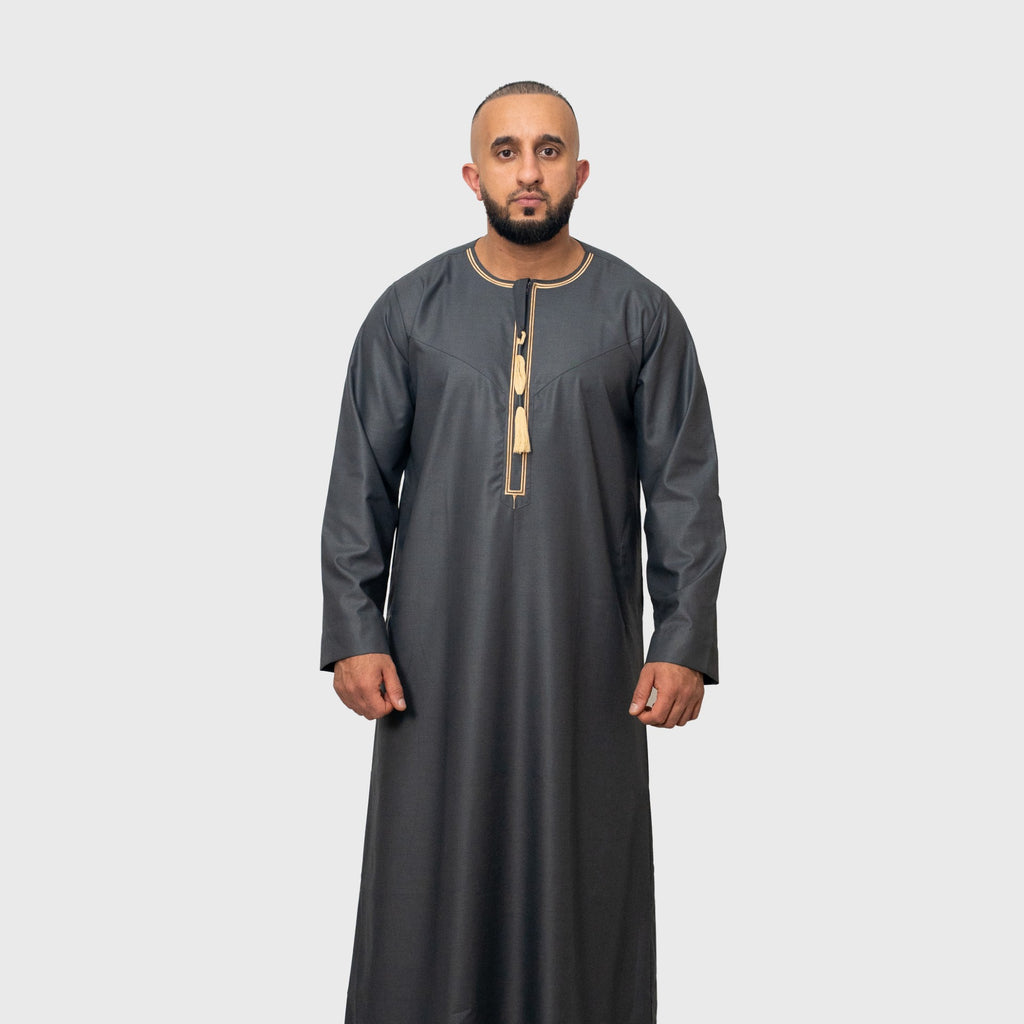Luxury Graphite Grey ZA Emirati Thobe