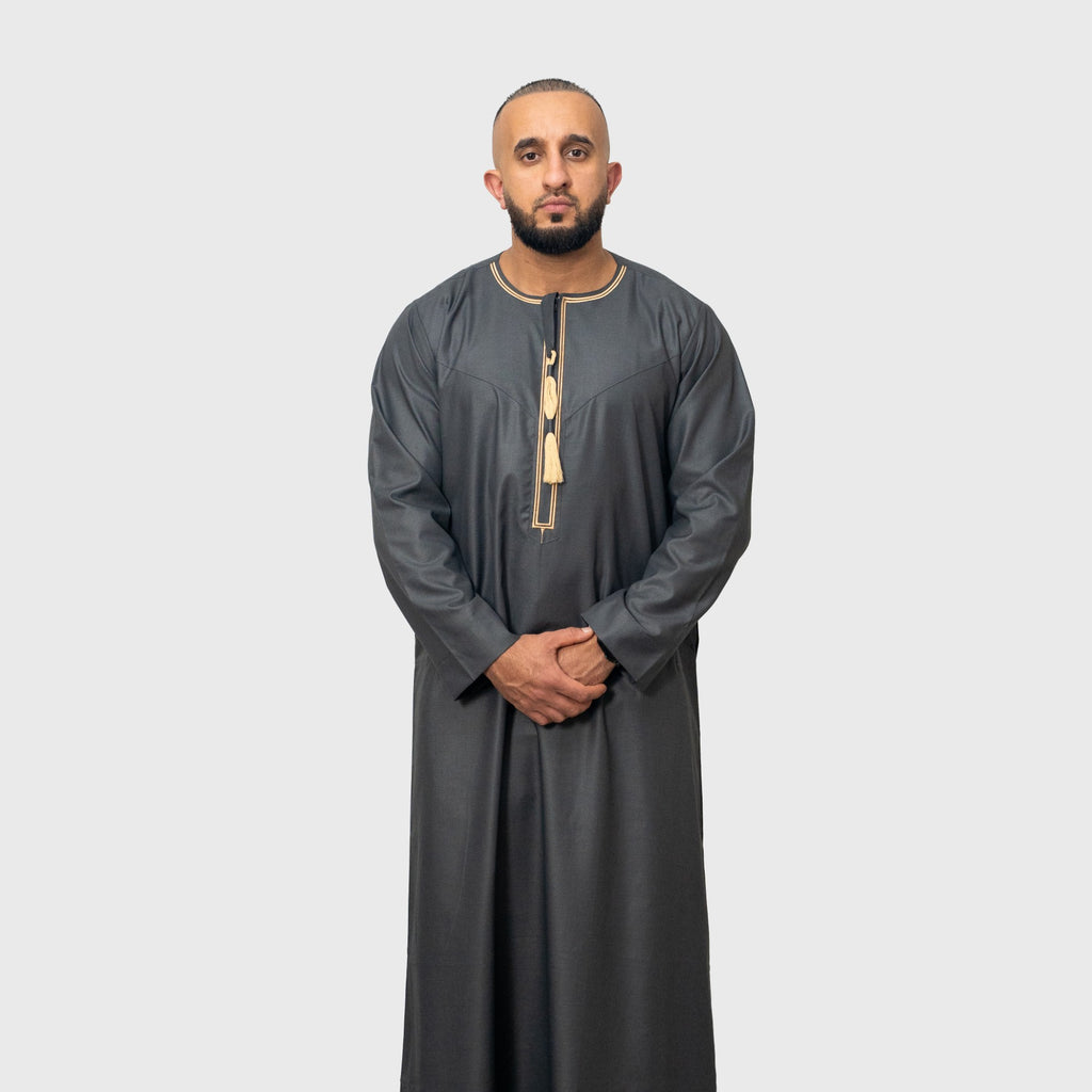 Luxury Graphite Grey ZA Emirati Thobe