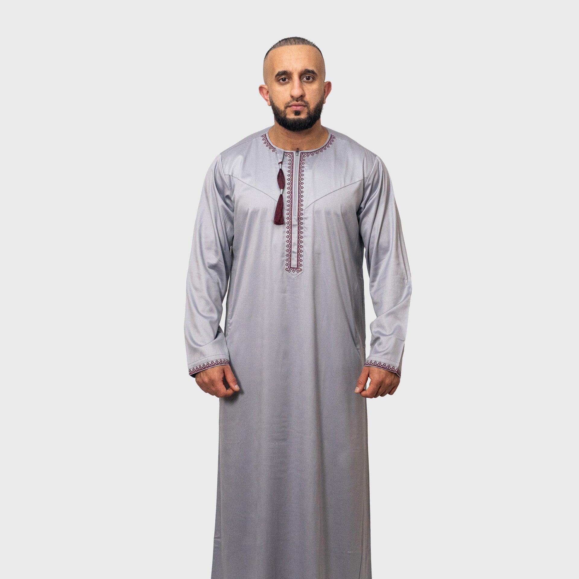 Luxury Moonstone Grey ZA Omani Thobe