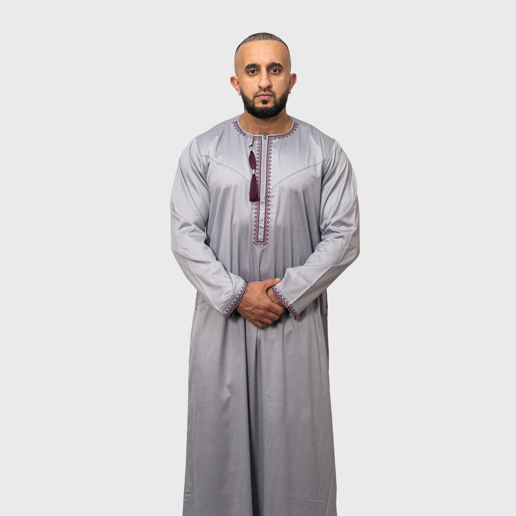 Luxury Moonstone Grey ZA Omani Thobe
