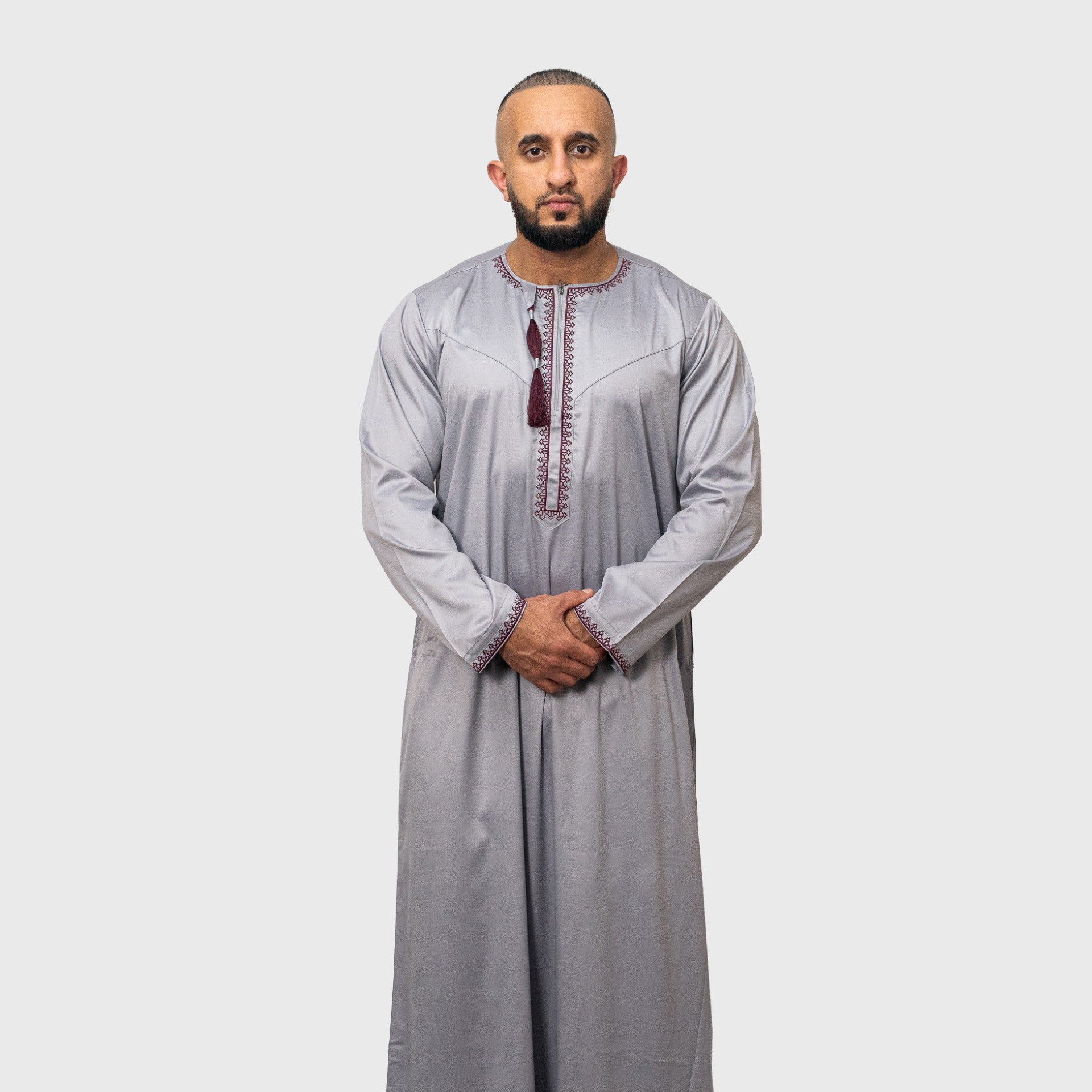 Luxury Moonstone Grey ZA Omani Thobe