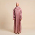 Prestige Crinkled Pink 2-Piece ZA Abaya