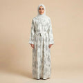 Prestige Floral White Open ZA Abaya