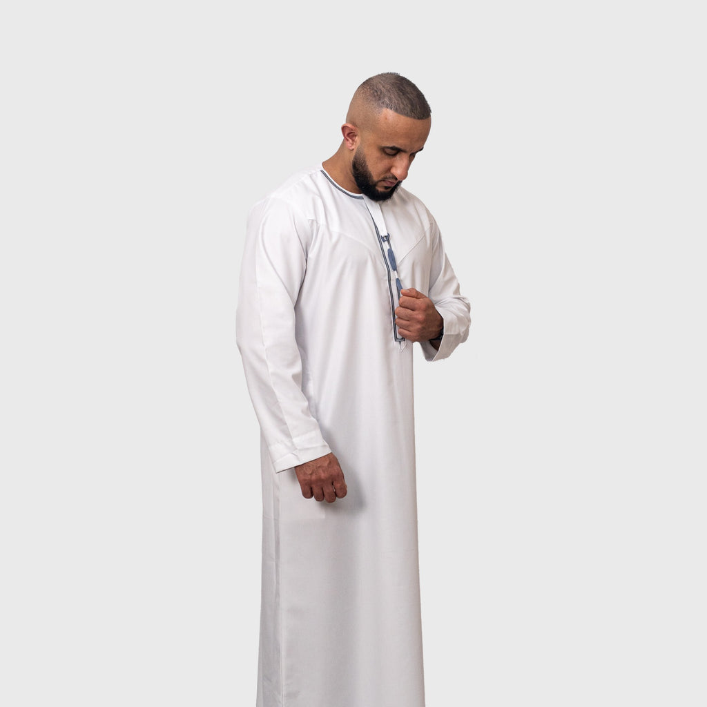 Luxury Pearl White ZA Emirati Thobe