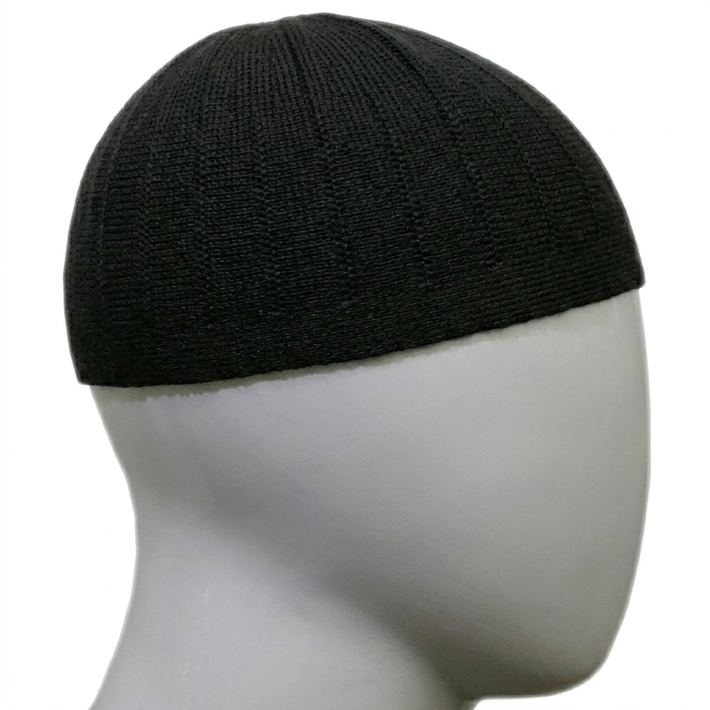 Black Striped Kufi Hat - Adult