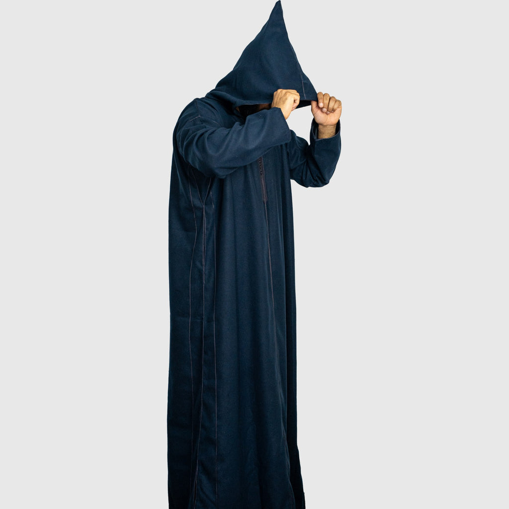 Prestige Navy Blue Hooded Winter Moroccan Djellaba