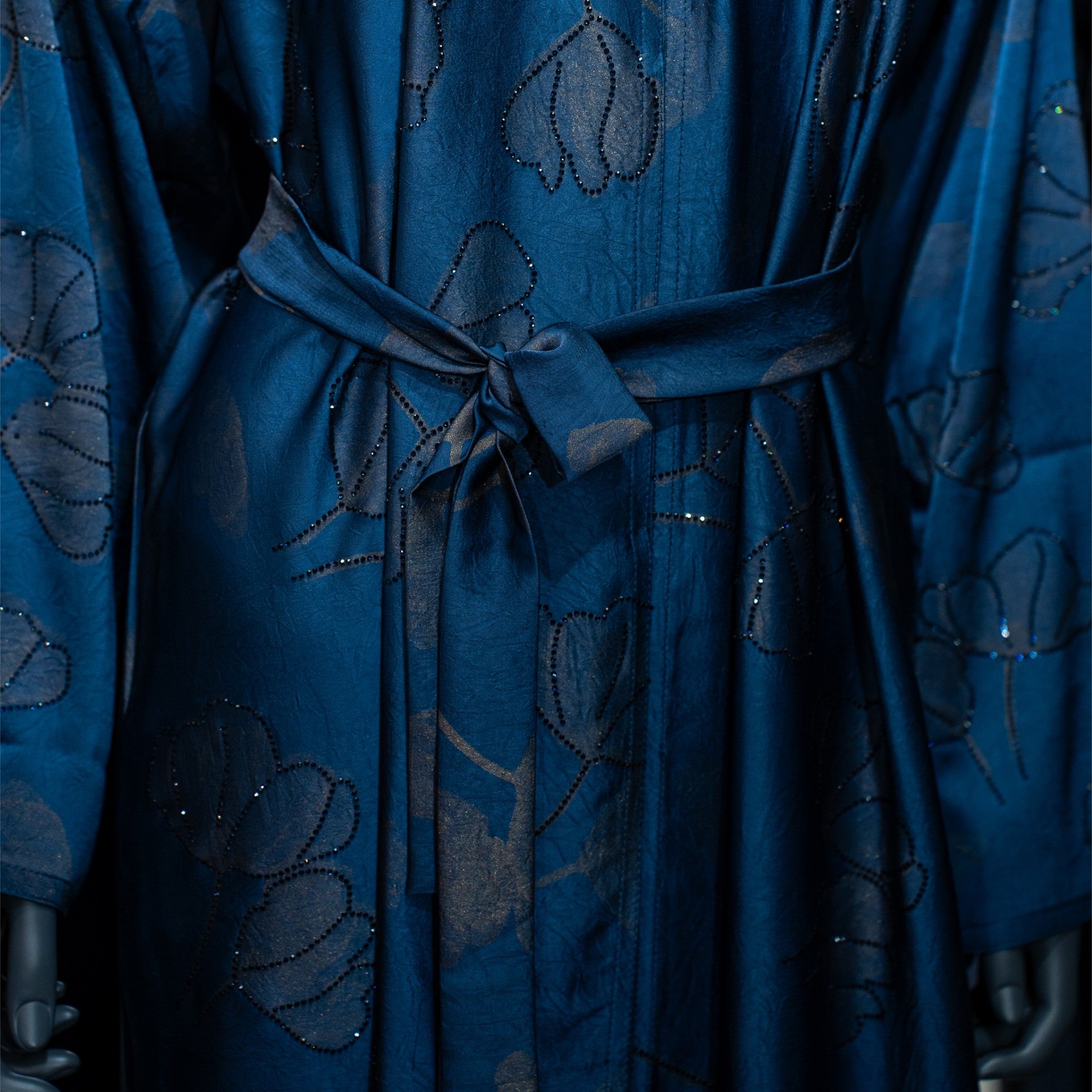 Prestige Floral Blue Open ZA Abaya