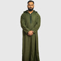 Prestige Olive Green Hooded Winter Moroccan Djellaba