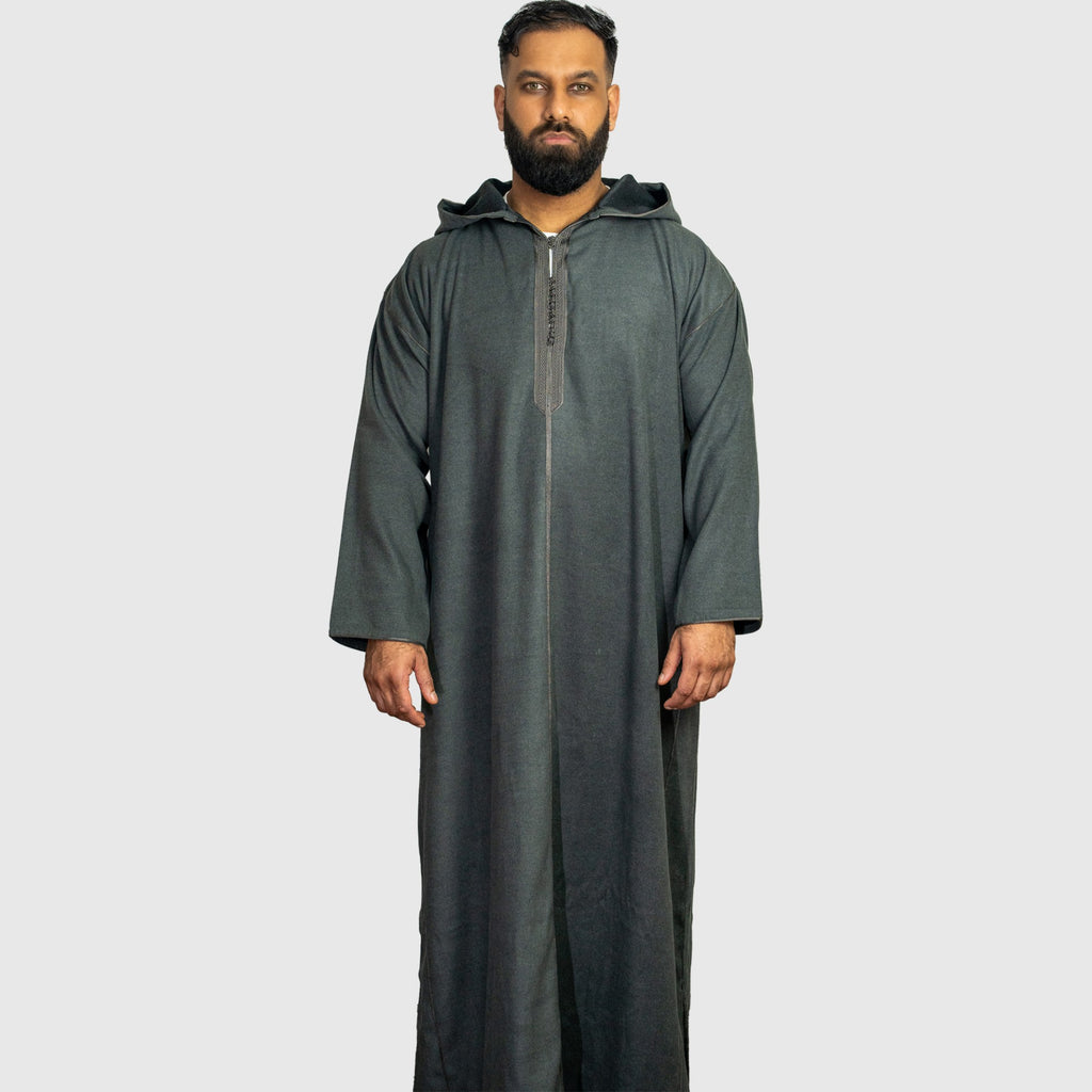 Prestige Heritage Grey Hooded Winter Moroccan Djellaba