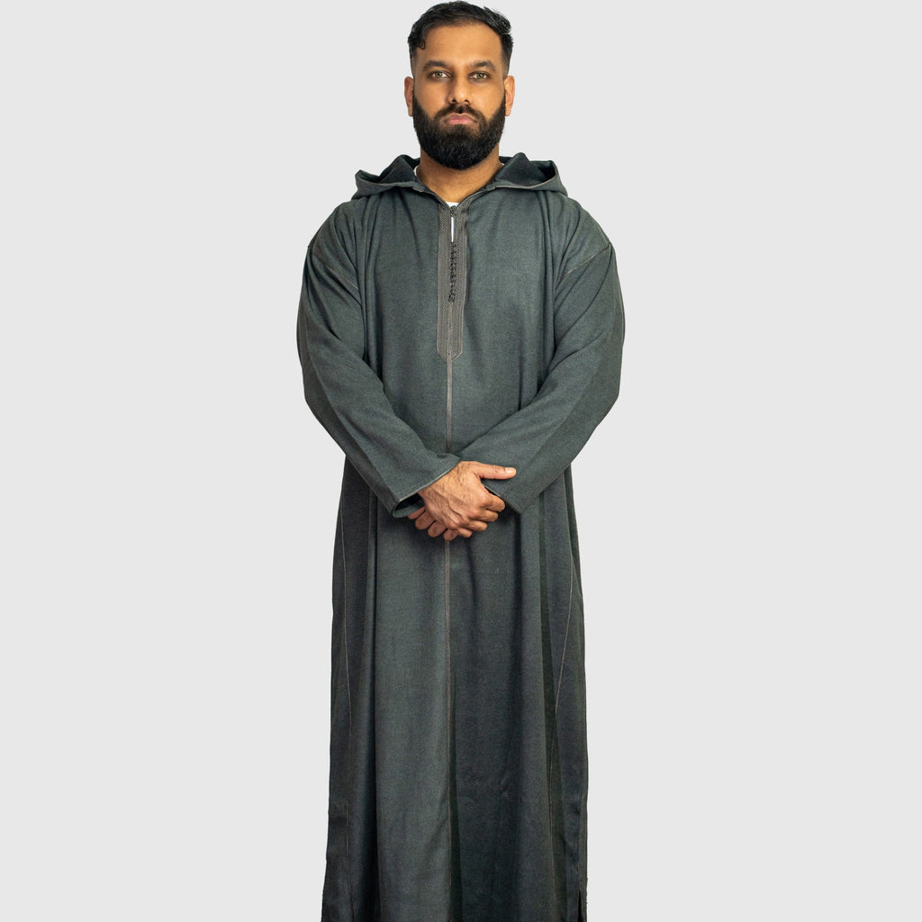 Prestige Heritage Grey Hooded Winter Moroccan Djellaba