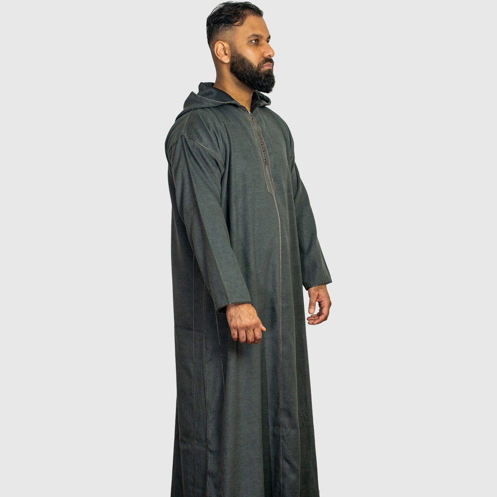 Prestige Heritage Grey Hooded Winter Moroccan Djellaba