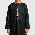 Kids Luxury Midnight Black ZA Emirati Thobe