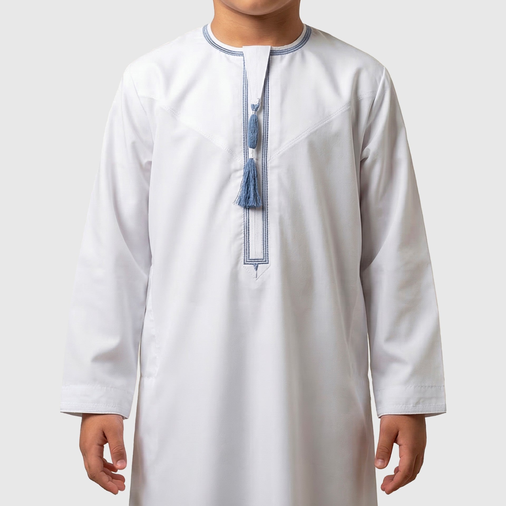 Kids Luxury Pearl White ZA Emirati Thobe