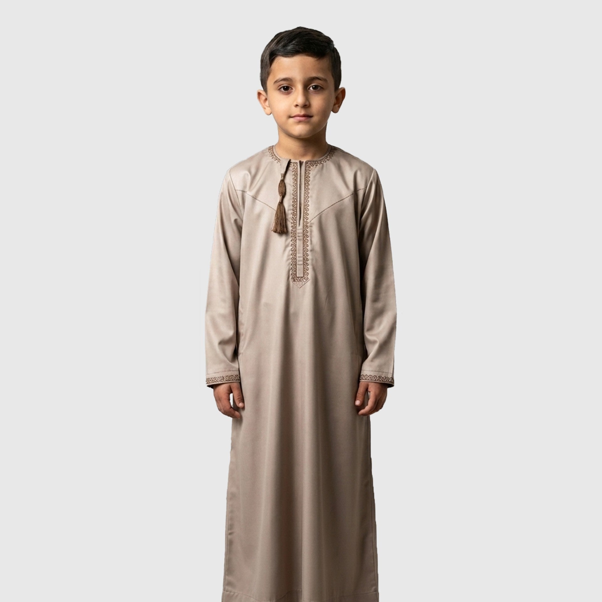 Kids Luxury Warm Taupe ZA Omani Thobe