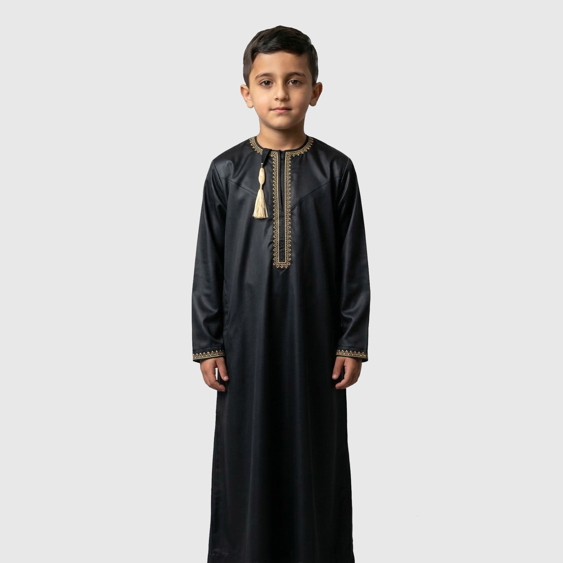 Kids Luxury Midnight Black ZA Omani Thobe