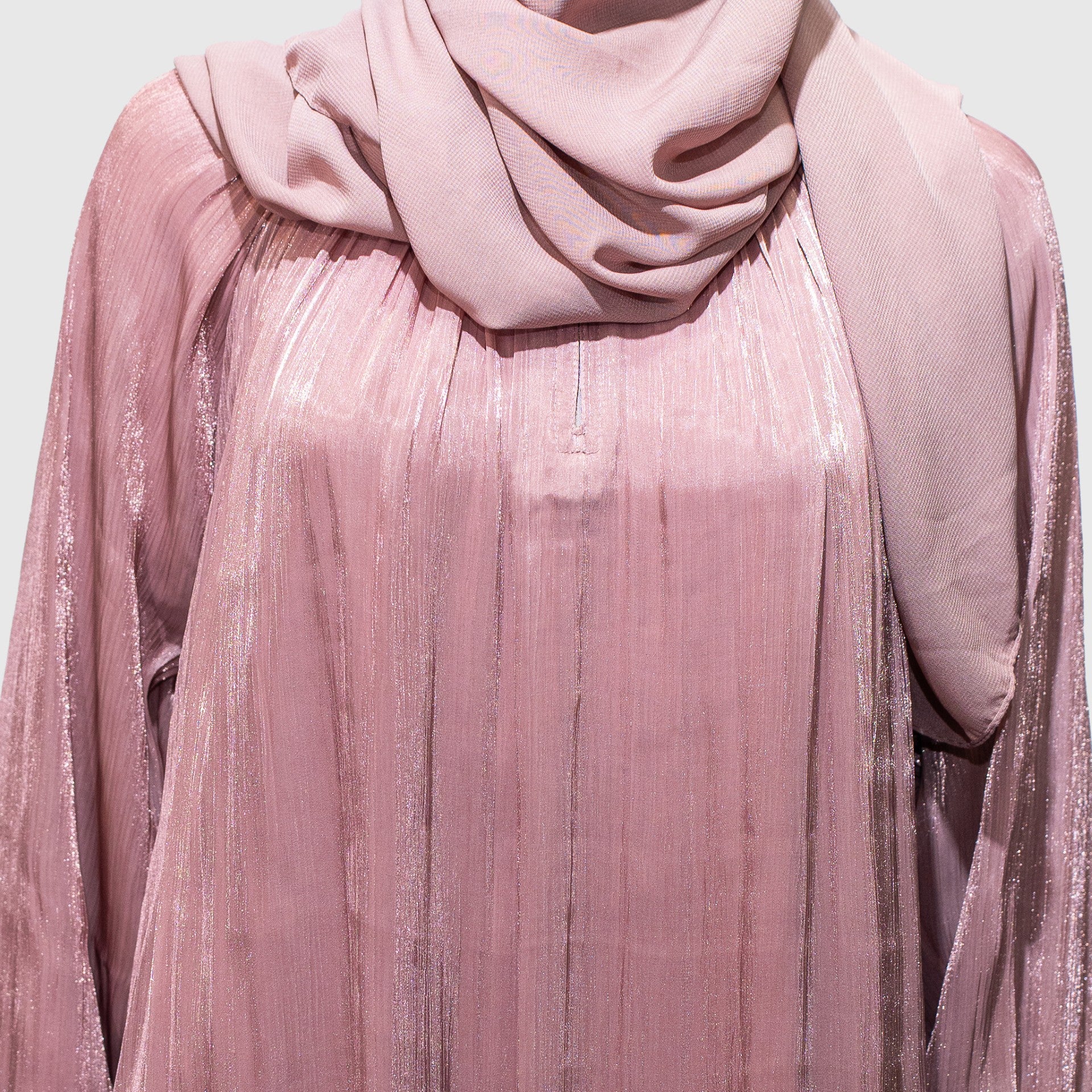 Prestige Crinkled Pink 2-Piece ZA Abaya