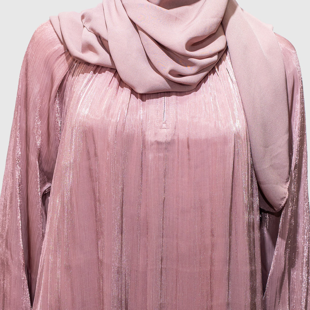 Kids Prestige Crinkled Pink 2-Piece ZA Abaya