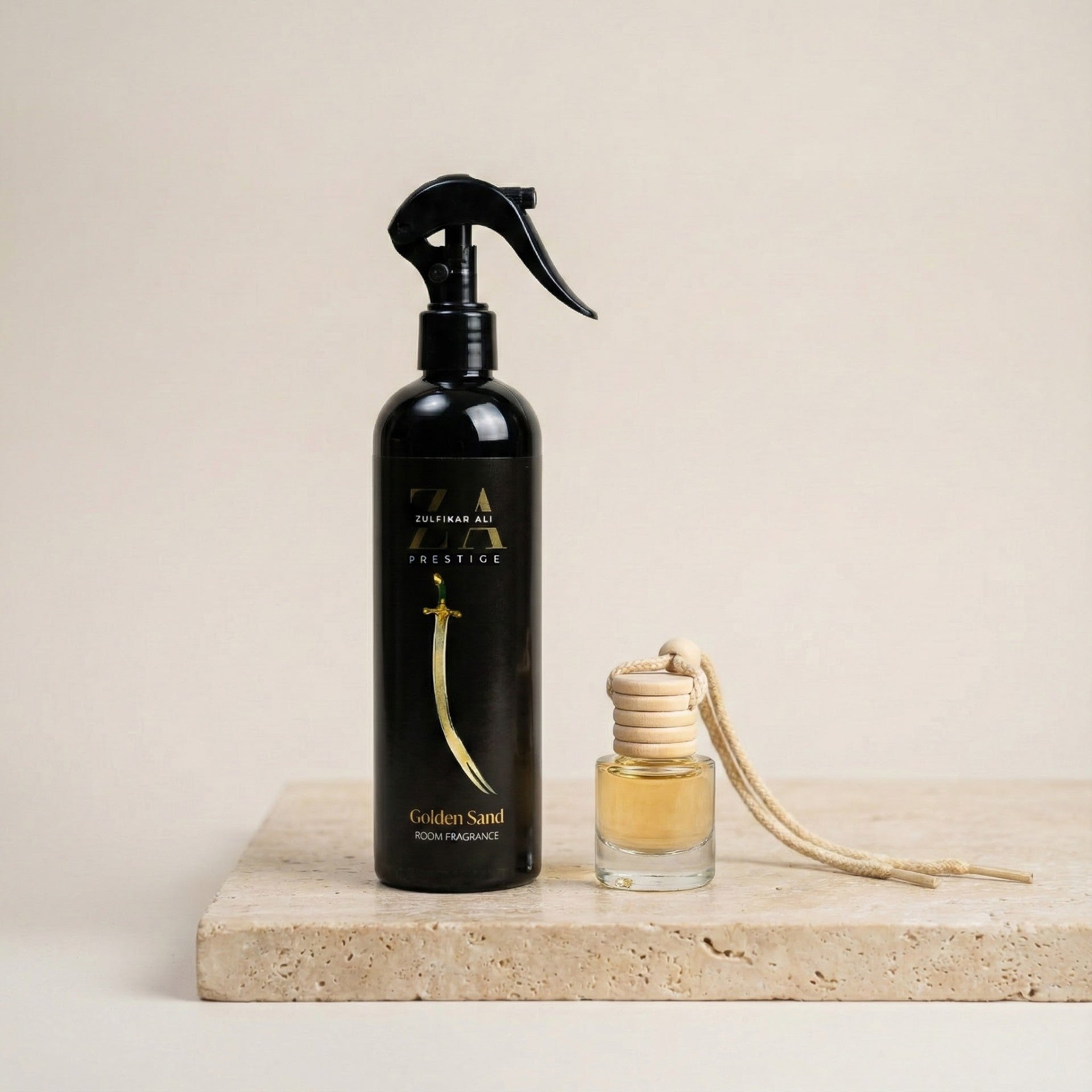 The Car Bundle - Fabric Spray and Car Diffuser - Golden Sand