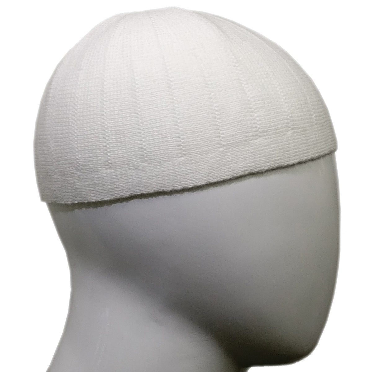 White Striped Kufi Hat - Adult